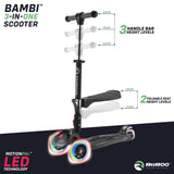 RiiRoo 3 in One Bambi Kids Scooter In Black