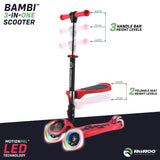 RiiRoo 3 in One Bambi Kids Scooter In Red