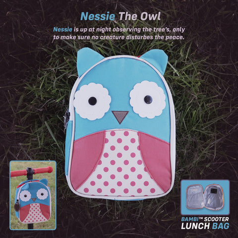 Kids Scooter Lunch Bag Accessory - Nessie The Owl