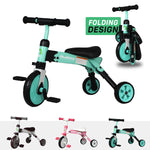 RiiRoo 2 in 1 Kids Tricycles Toddler Bike Trike 3 Wheels Folding 2 - 4 Years Old