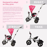 RiiRoo 3 Wheel Trike For Toddlers Ride On Buggy Handle Bar 3 In 1