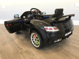 RiiRoo Mercedes SLS Style Ride On Car in black back with door open