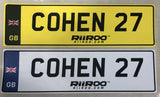 RiiRoo Personalised Self-Adhesive 14 x 4 cm Number Plate Stickers For Childrens Kids Ride on Car - UK Flag